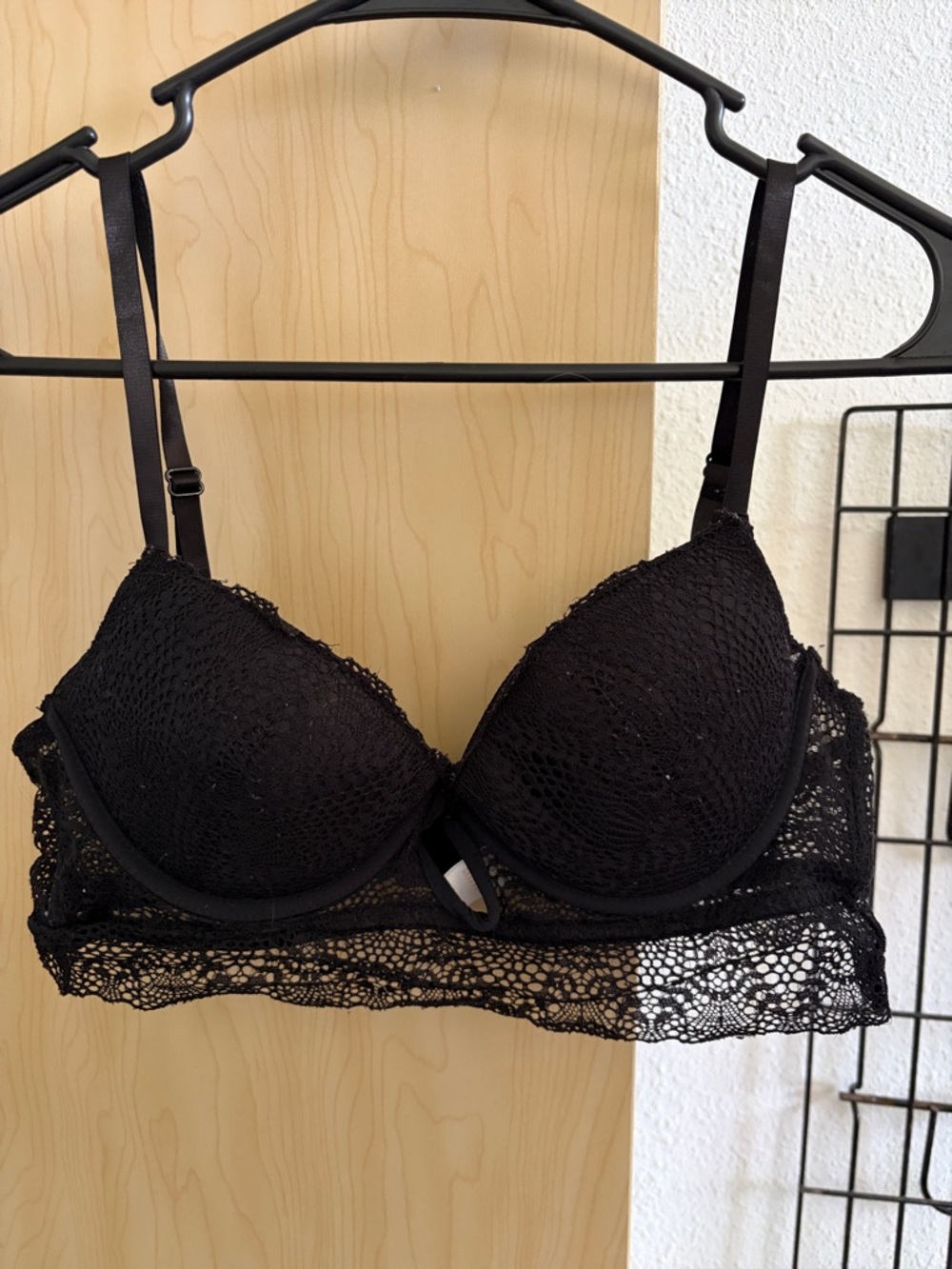 Adrienne Vittadini Black Lace Longline Bralette